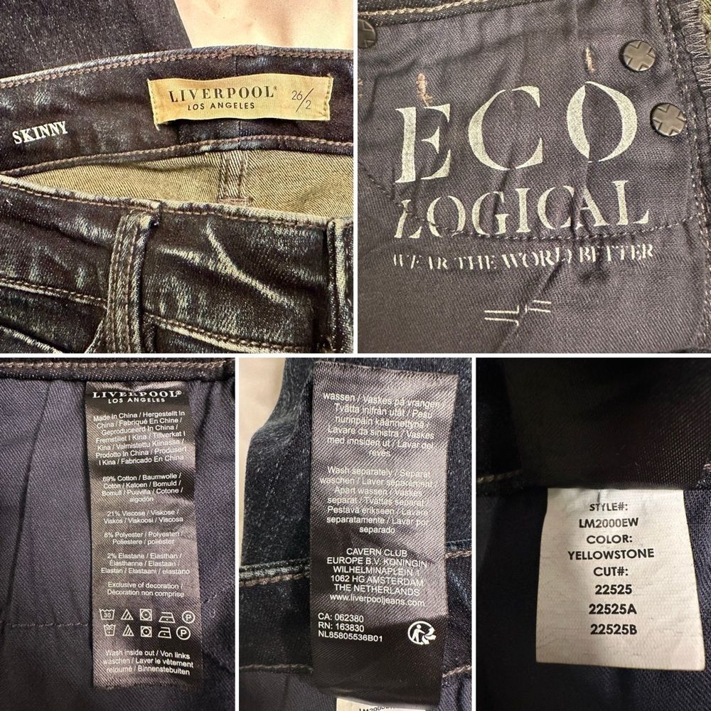 Liverpool Los Angeles ECO Logical Skinny Jeans Sustainable High-Rise Denim 26/2 - Picture 7 of 12